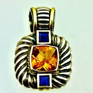 DAVID YURMAN Sterling/14K Citrine/Amethyst Pendant